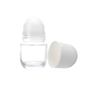 Косметическая упаковка Стеклянный дезодорант в рулоне на 50 мл, рулон парфюмерного масла на стеклянной бутылке с роликовым шариком, стеклянный рулон на бутылке